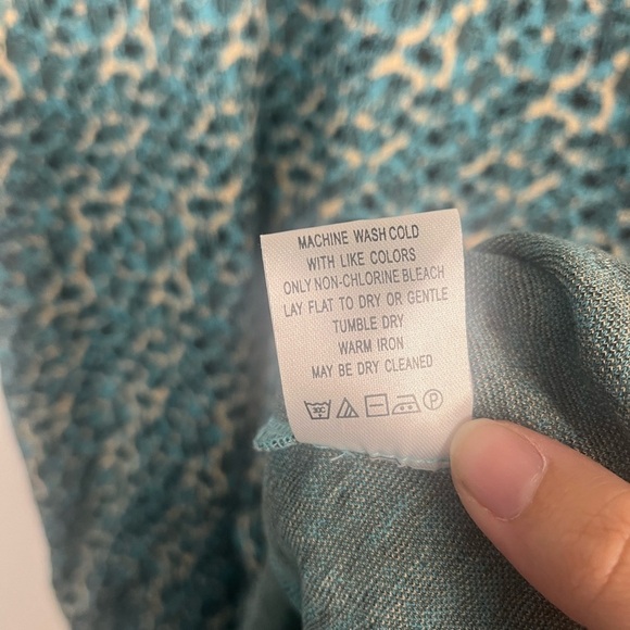 New Tyler Boe Mindy Jacquard Dress in turquoise blue crème size medium - Picture 6 of 11